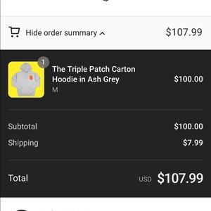 Gray lyrical Lemonade triple patch hoodie.